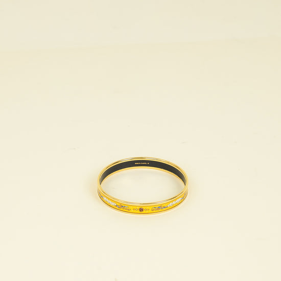 Hermes Yellow Narrow Cloisonne Enamel Bangle