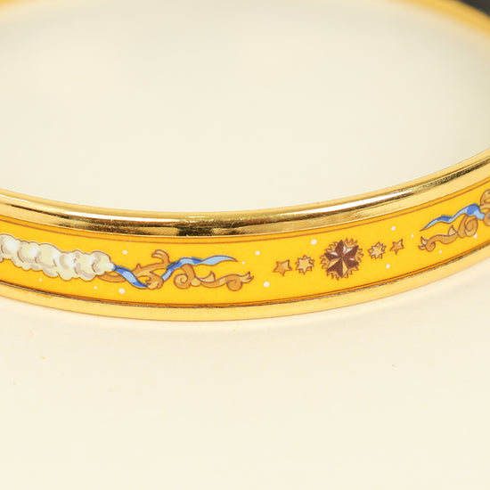 Hermes Yellow Narrow Cloisonne Enamel Bangle