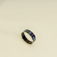 Hermes Indigo Multicolor Les Cles Printed Enamel Bangle