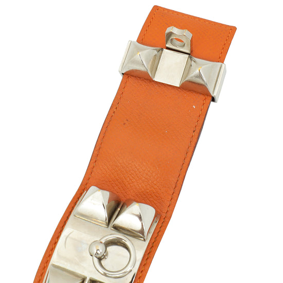 Hermes Orange Collier De Chien Bracelet