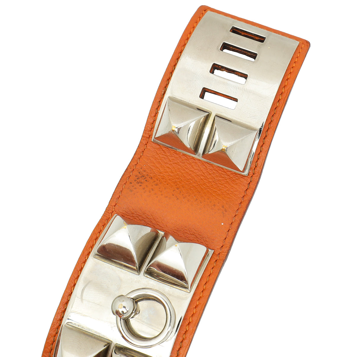 Hermes Orange Collier De Chien Bracelet