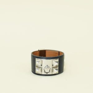Hermes Noir Collier de Chien Bracelet