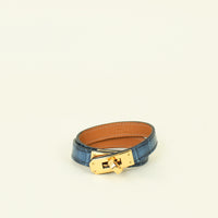 Hermes Bleu Roi Matte Alligator Kelly Double Tour Bracelet