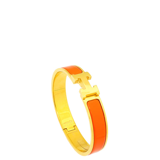 Hermes Orange Clic H Bracelet