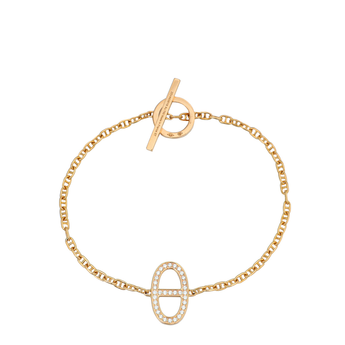 Hermes 18K Rose Gold Diamond Chaine D'ancre Contour Bracelet-Hermes-THE CLOSET