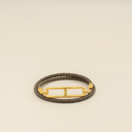 Hermes Etoupe Roulis Double Tour Bracelet
