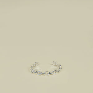 Hermes Sterling Silver Chaine D'ancre Enchainee Bracelet, Medium Model