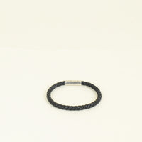 Hermes Noir Braided Leather Bracelet