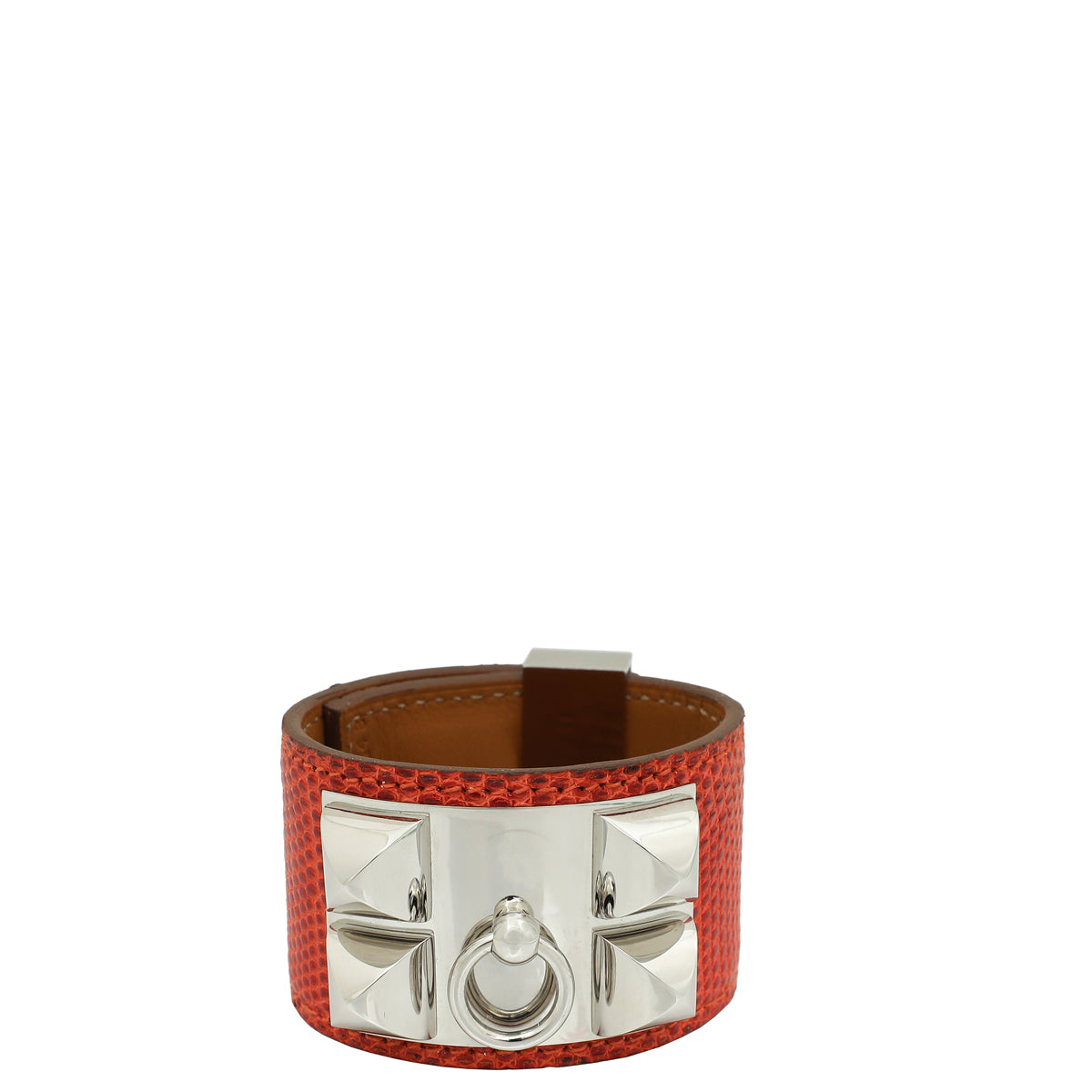 Hermes Orange Lizard Collier de Chien Bracelet-Hermes-THE CLOSET