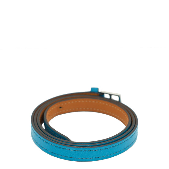 Hermes Blue Mini Etriviere 4 Tours Bracelet