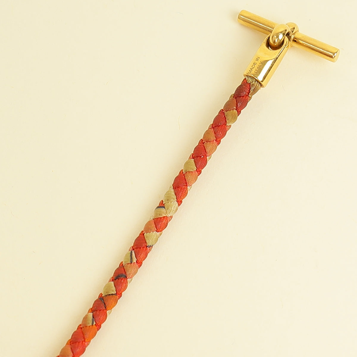 Hermes Orange Glenan Braided Double Tour Bracelet