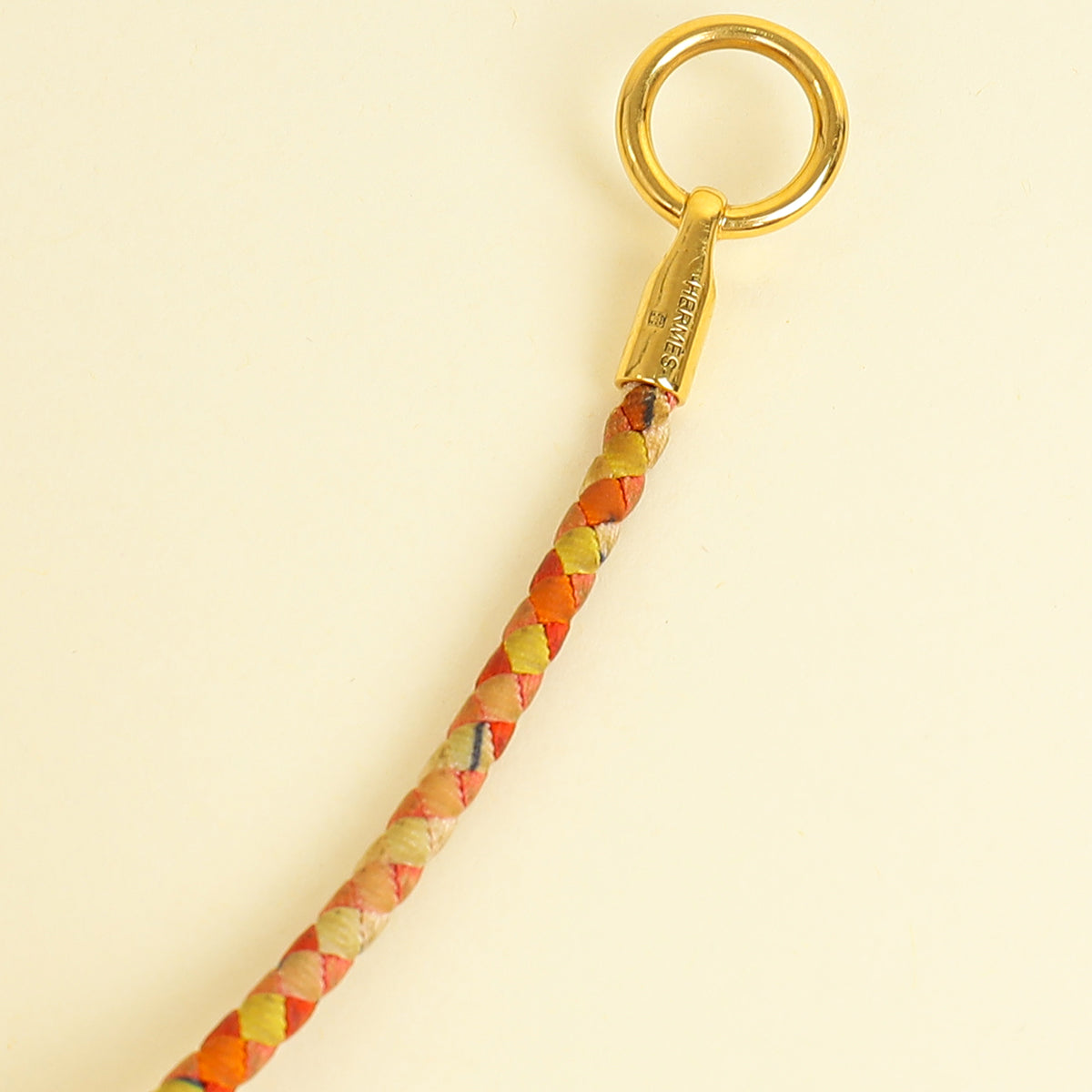 Hermes Orange Glenan Braided Double Tour Bracelet