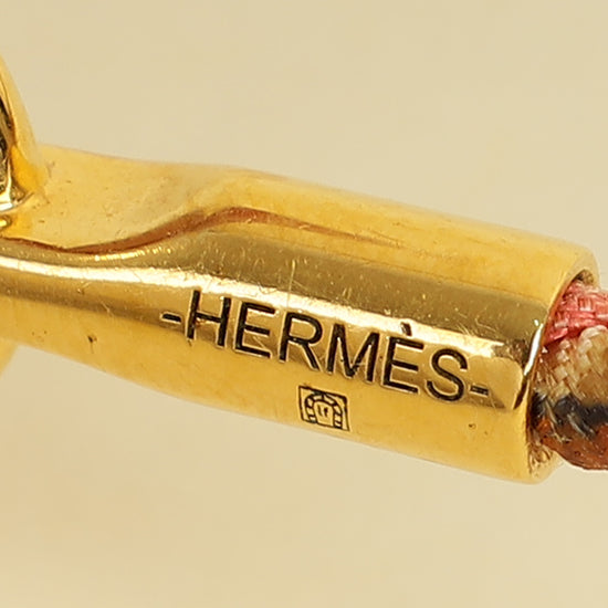 Hermes Orange Glenan Braided Double Tour Bracelet