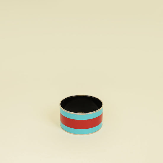 Hermes Bicolor Enamel Extra Wide Bangle