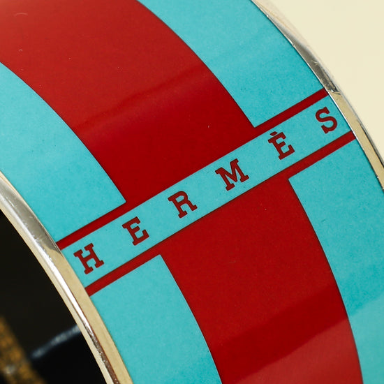 Hermes Bicolor Enamel Extra Wide Bangle