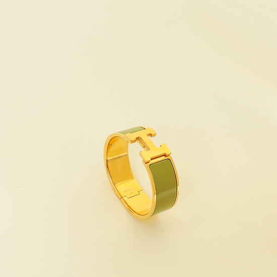 Hermes Green Clic Clac H Bracelet