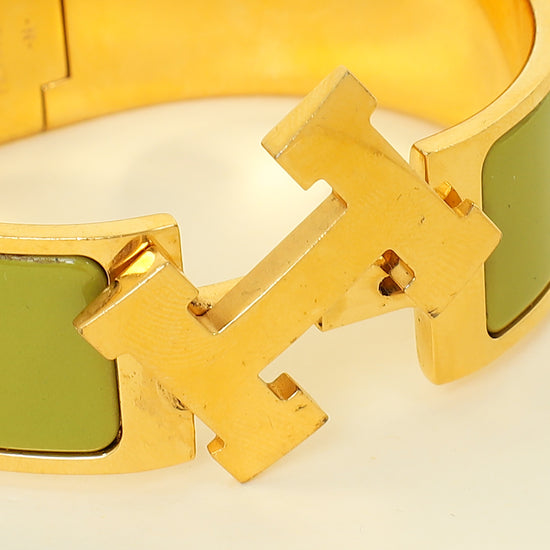 Hermes Green Clic Clac H Bracelet