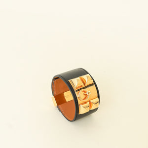Hermes Noir Collier de Chien Bracelet