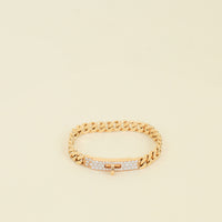 Hermes 18K Rose Gold Diamond Kelly Gourmette Bracelet, Very Small Model