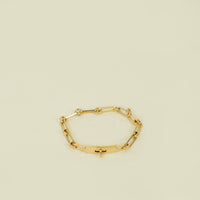 Hermes 18K Yellow Gold Diamond Kelly Chaine Bracelet Small Model