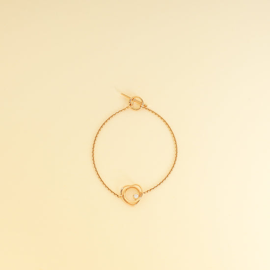 Hermes 18K Pink Gold Diamond Vertige Coeur Bracelet