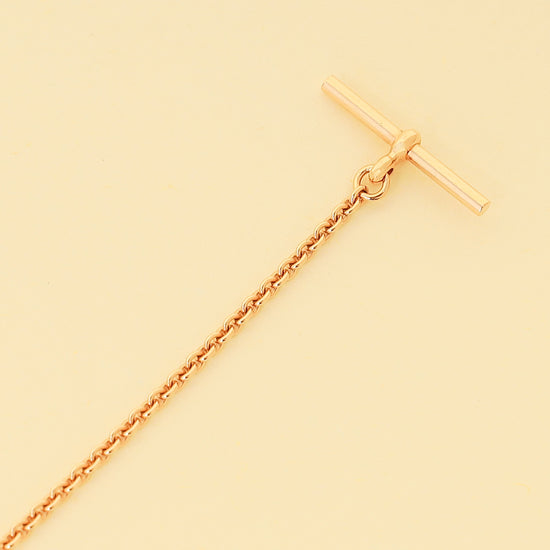 Hermes 18K Pink Gold Diamond Vertige Coeur Bracelet