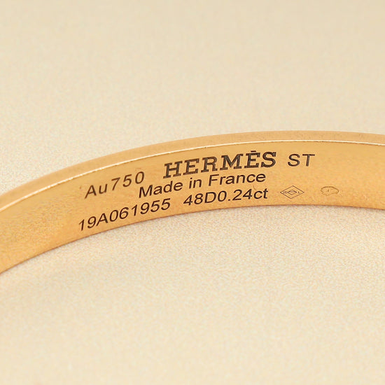 Hermes 18K Rose Gold Collier de Chien w/Diamond Small Model Bracelet 16-Hermes-THE CLOSET