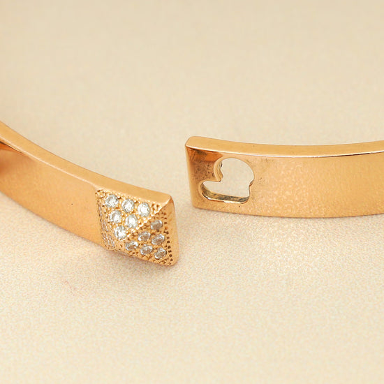 Hermes 18K Rose Gold Collier de Chien w/Diamond Small Model Bracelet 16-Hermes-THE CLOSET