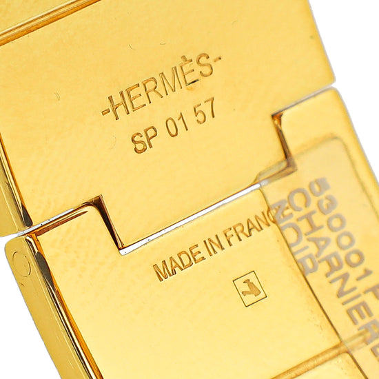 Hermes Noir Plain Hinge Large Bracelet