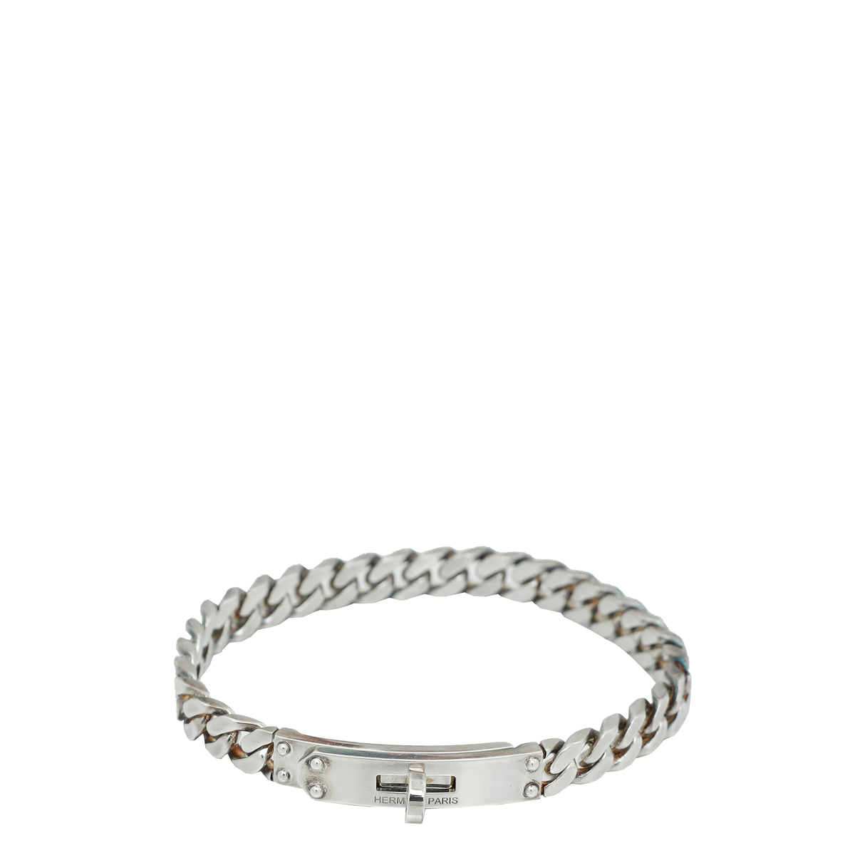Hermes Silver Kelly Gourmette Very Small Model Bracelet-Hermes-THE CLOSET