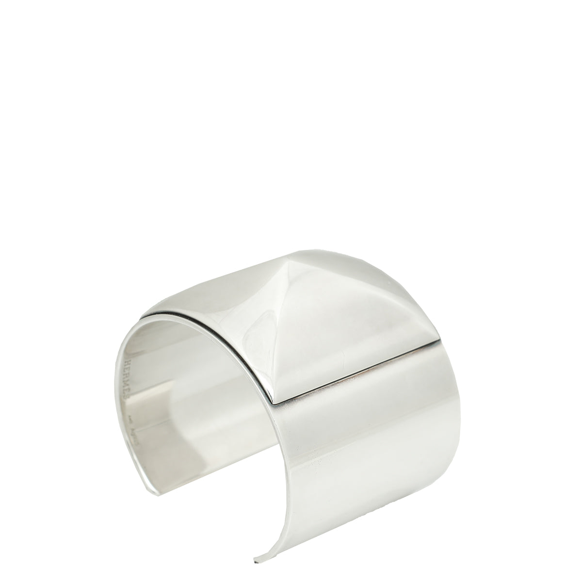 Hermes Sterling Silver Wide Medor Cuff Bracelet 17-Hermes-THE CLOSET