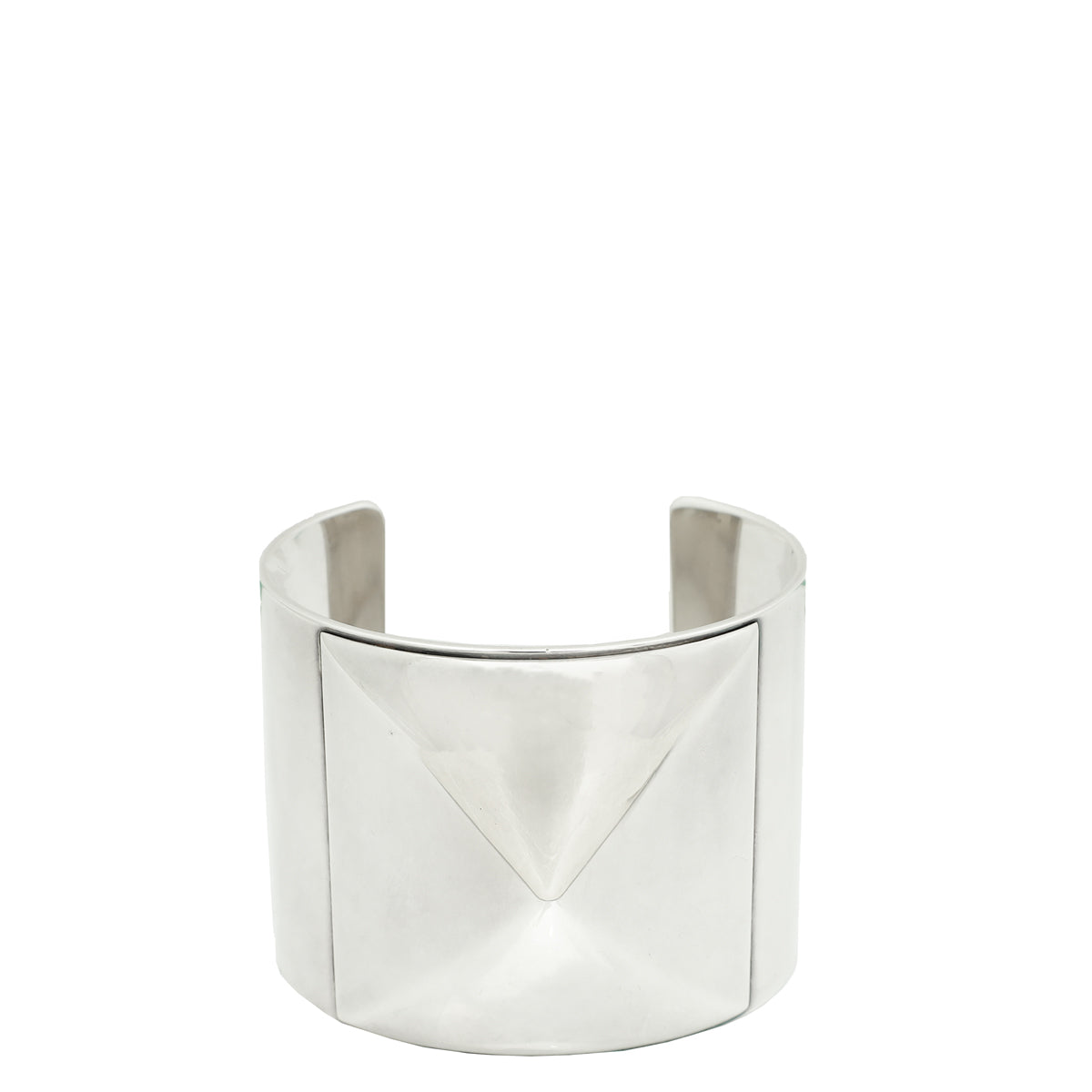 Hermes Sterling Silver Wide Medor Cuff Bracelet 17-Hermes-THE CLOSET