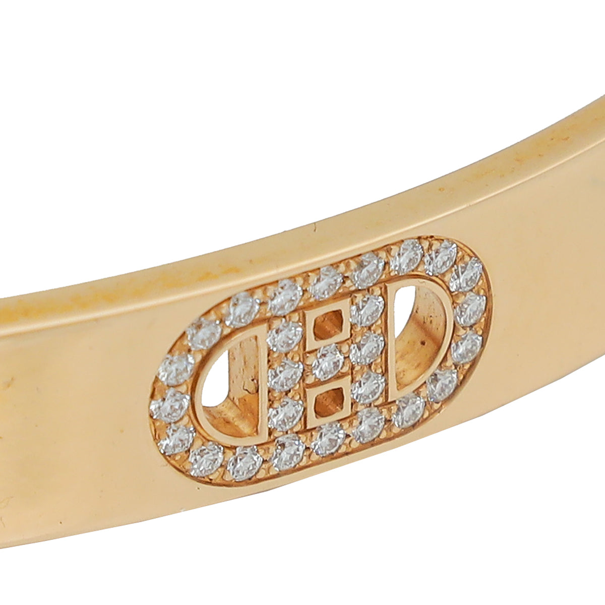 Hermes 18K Yellow Gold Diamond H D'Ancre Bracelet