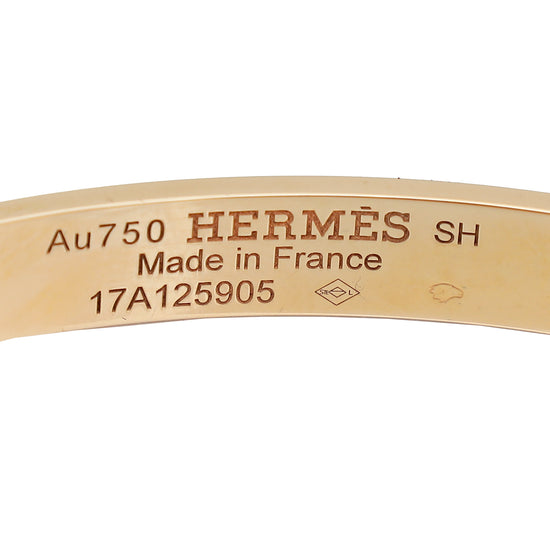 Load image into Gallery viewer, Hermes 18K Yellow Gold Diamond H D&amp;#39;Ancre Bracelet
