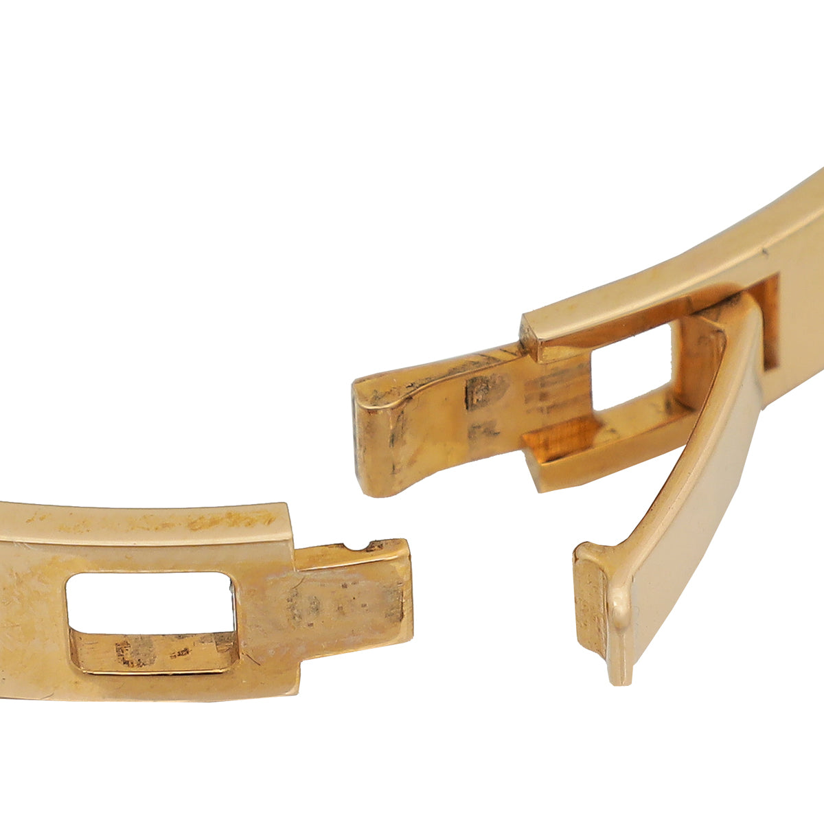 Hermes 18K Yellow Gold Diamond H D'Ancre Bracelet