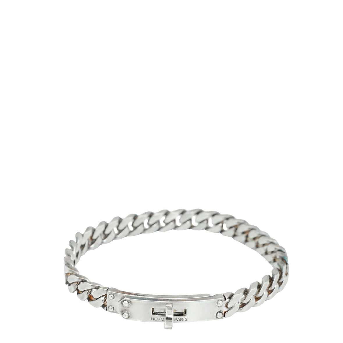 Hermes Silver Kelly Gourmette Very Small Model Bracelet-Hermes-THE CLOSET