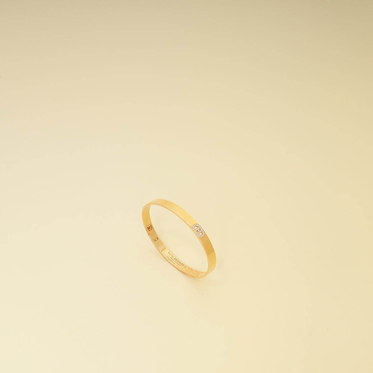 Hermes 18K Yellow Gold H d'Ancre Diamonds Small Model Bracelet-Hermes-THE CLOSET