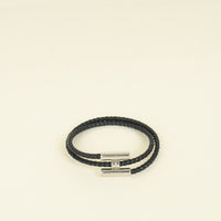 Hermes Noir Tournis Tresse Bracelet