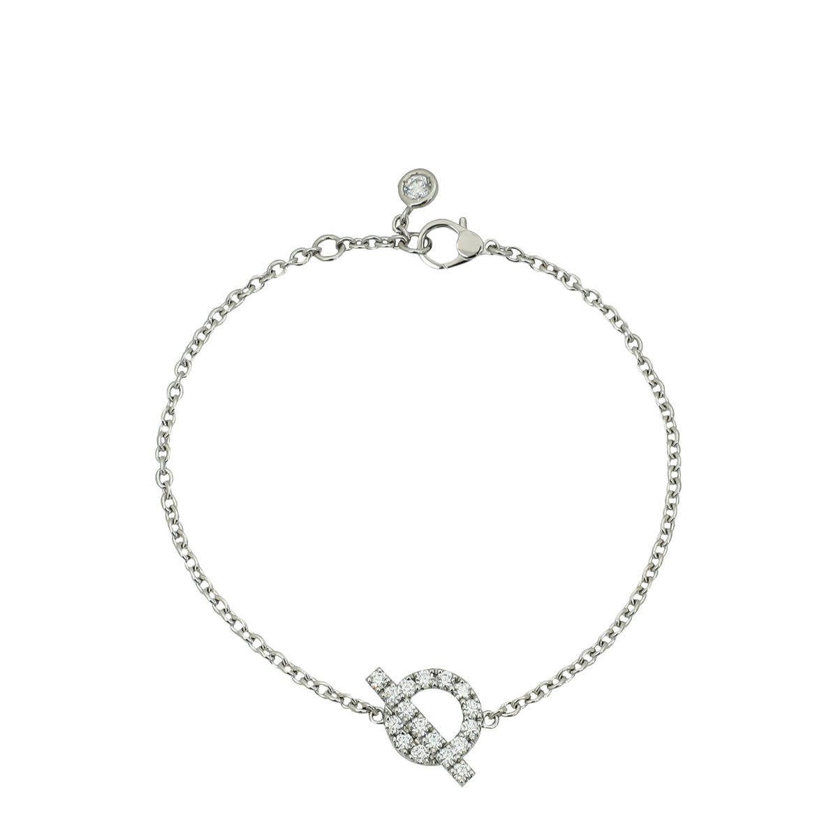 Hermes 18K White Gold Diamond Finesse Bracelet