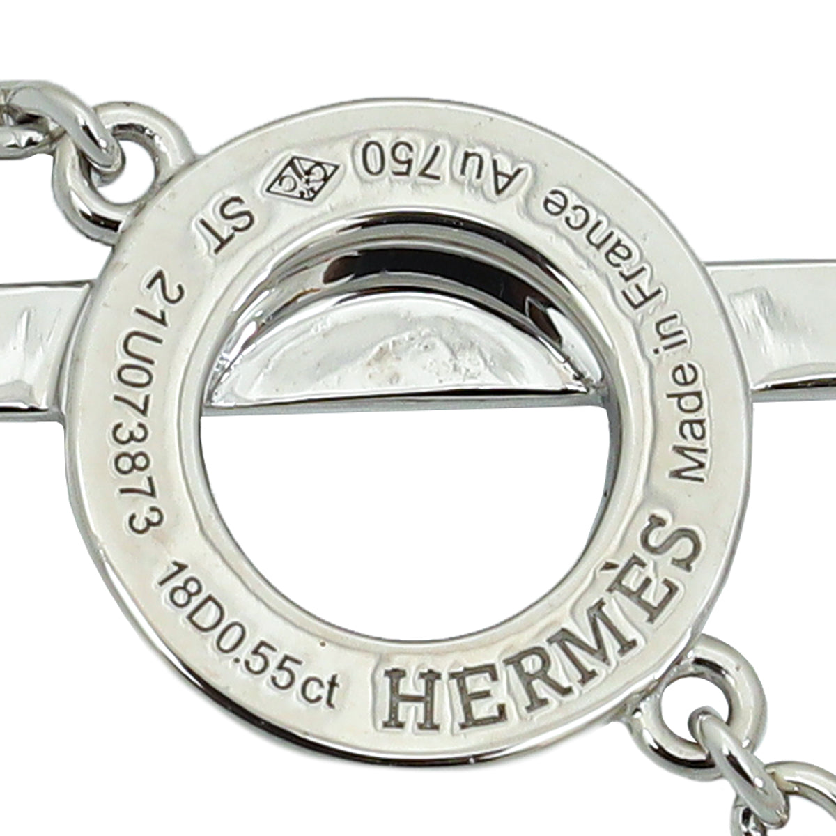 Hermes 18K White Gold Diamond Finesse Bracelet