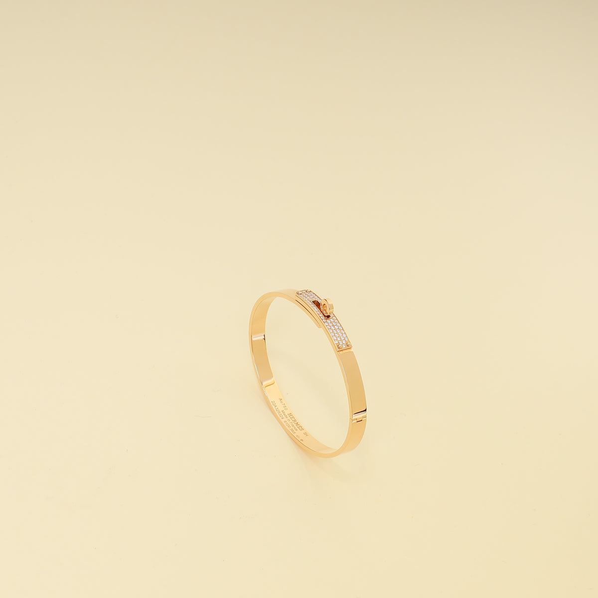 Hermes 18K Rose Gold 61 Diamond Kelly Bracelet-Hermes-THE CLOSET