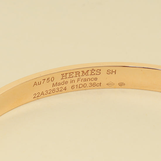 Hermes 18K Rose Gold 61 Diamond Kelly Bracelet-Hermes-THE CLOSET