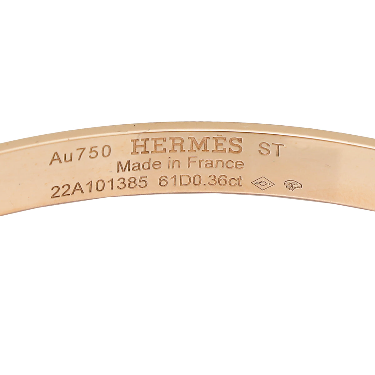 Hermes 18K Rose Gold 61 Diamond Kelly Small Model Bracelet