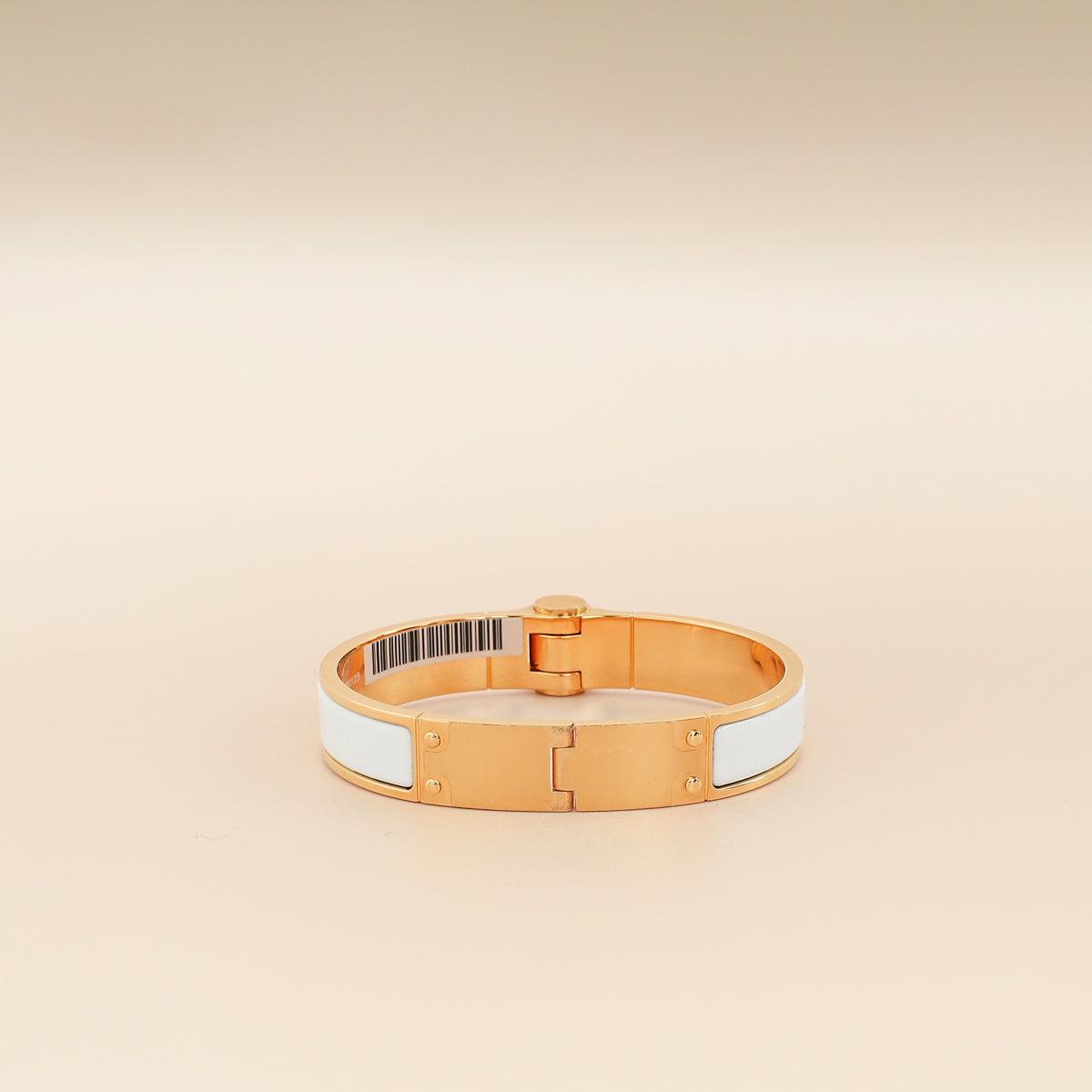 Hermes Blanc Enamel Hinged Bracelet