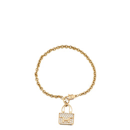 Hermes 18K Rose Gold Diamond Amulettes Constance Pendant Bracelet