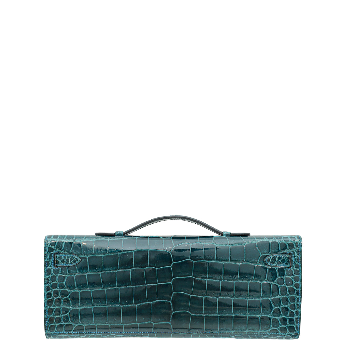 Hermes Malachite Shiny Porosus Crocodile Kelly Cut Clutch-Hermes-THE CLOSET