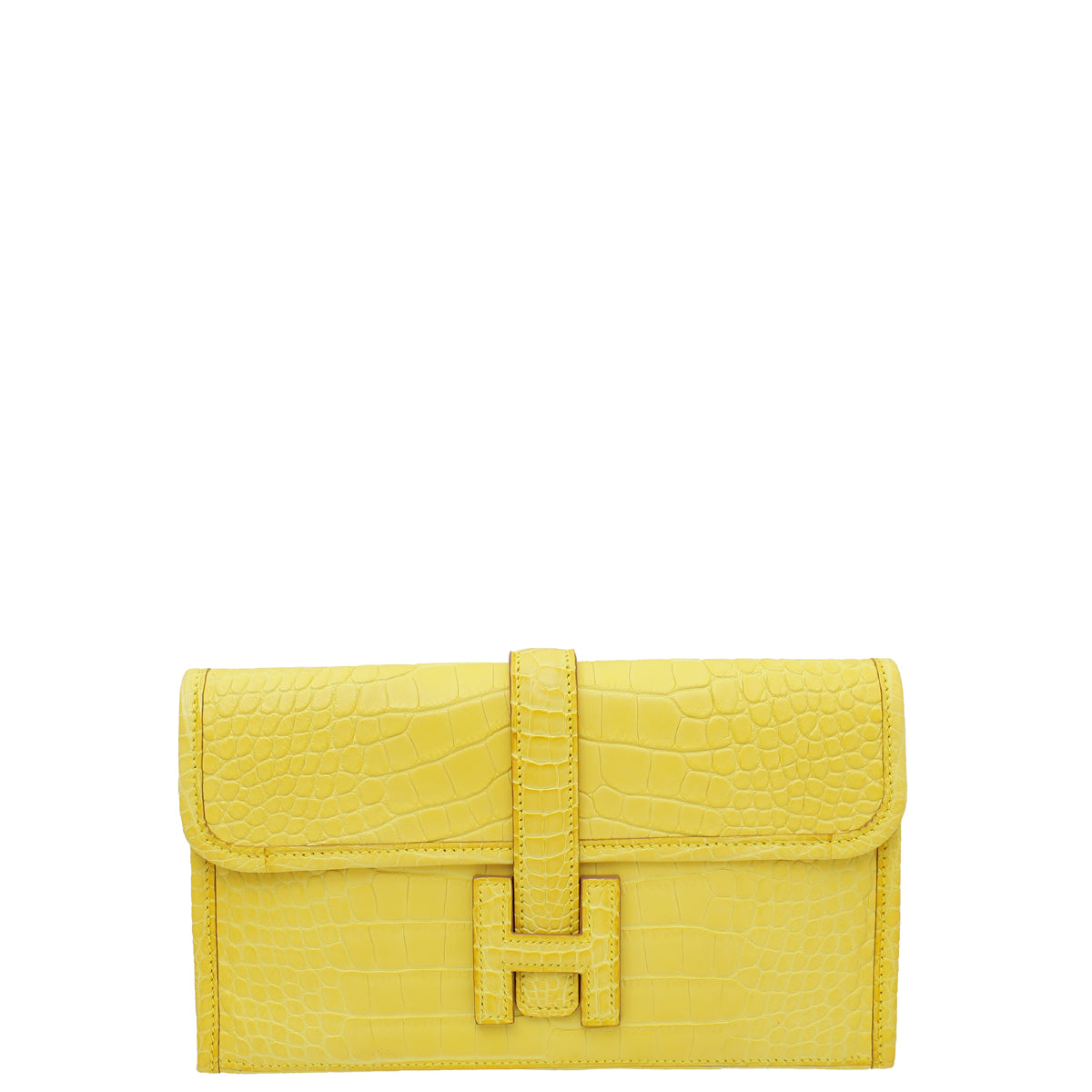 Hermes Mimosa Matte Alligator Jige Duo Clutch-Hermes-THE CLOSET