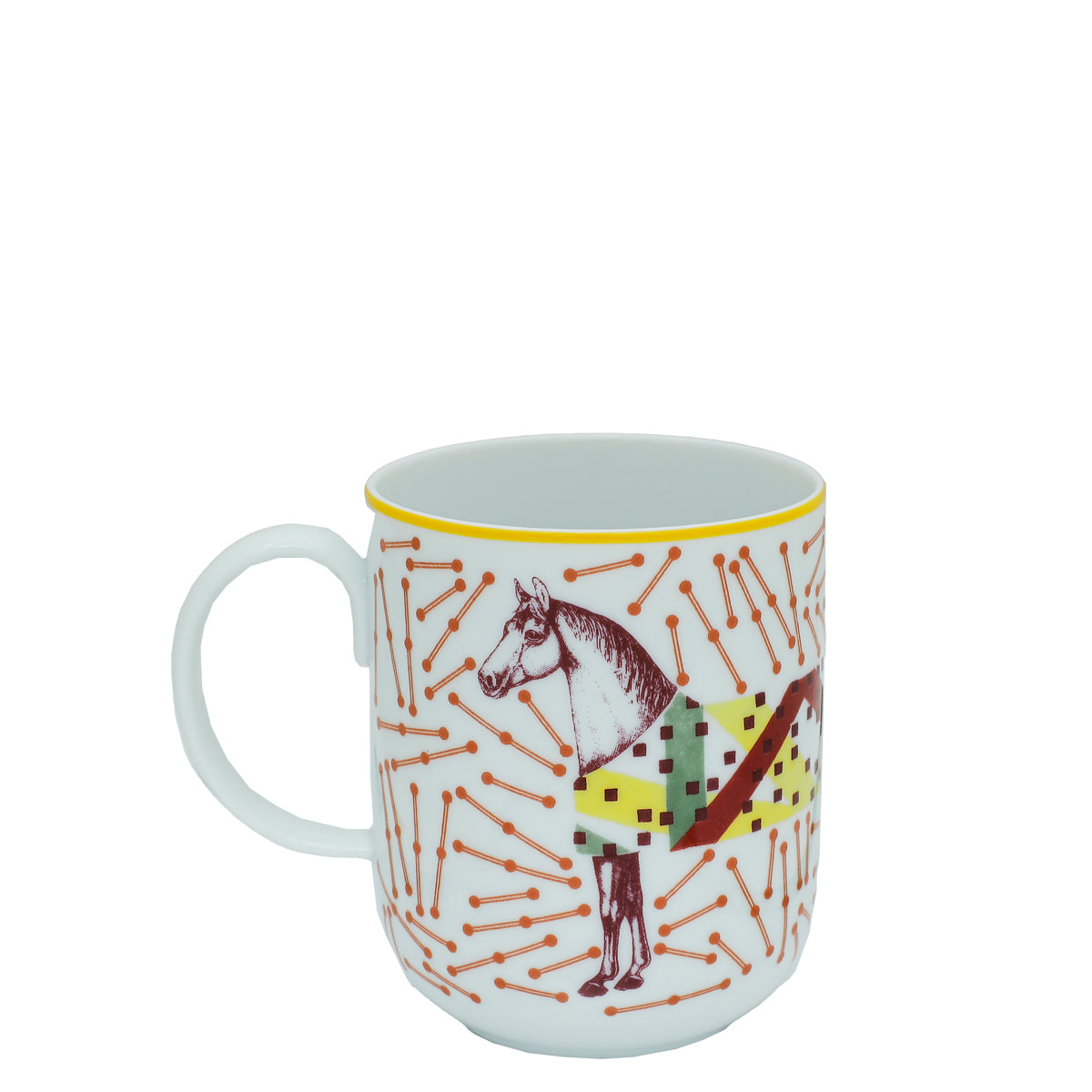 Hermes White Multicolor Hippomobile Porcelain Mug-Hermes-THE CLOSET