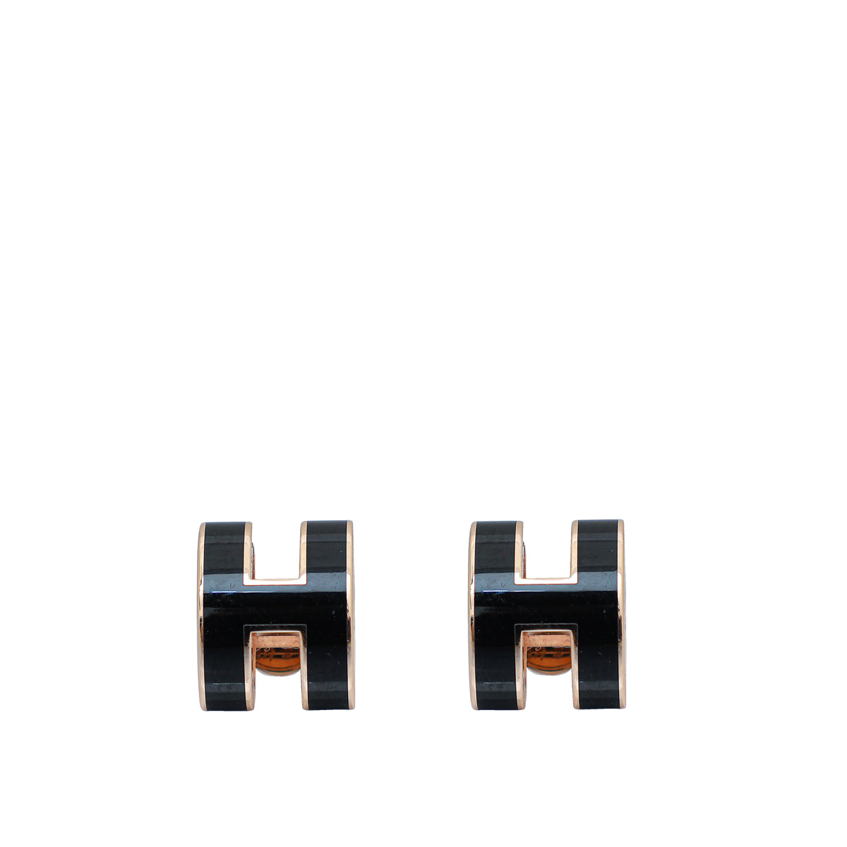 Hermes Noir Pop H Mini Earrings-Hermes-THE CLOSET
