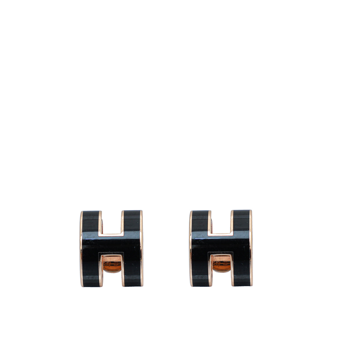 Hermes Noir Pop H Mini Earrings
